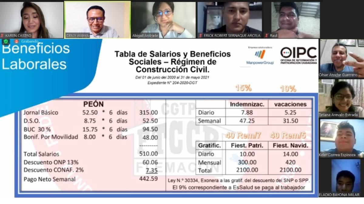 Trabajadores talareños