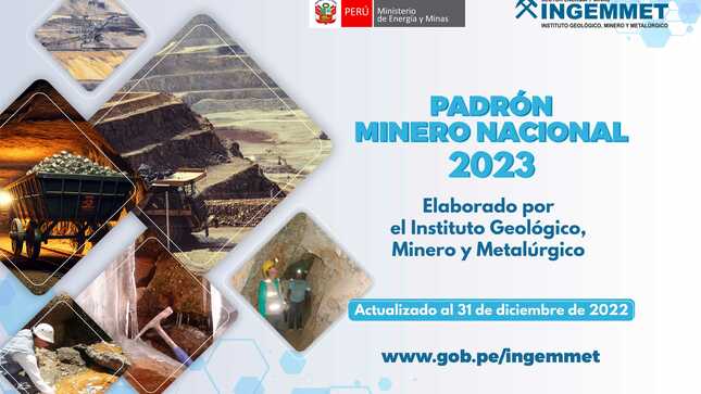 Ingemmet publicó el Padrón Minero Nacional 2023